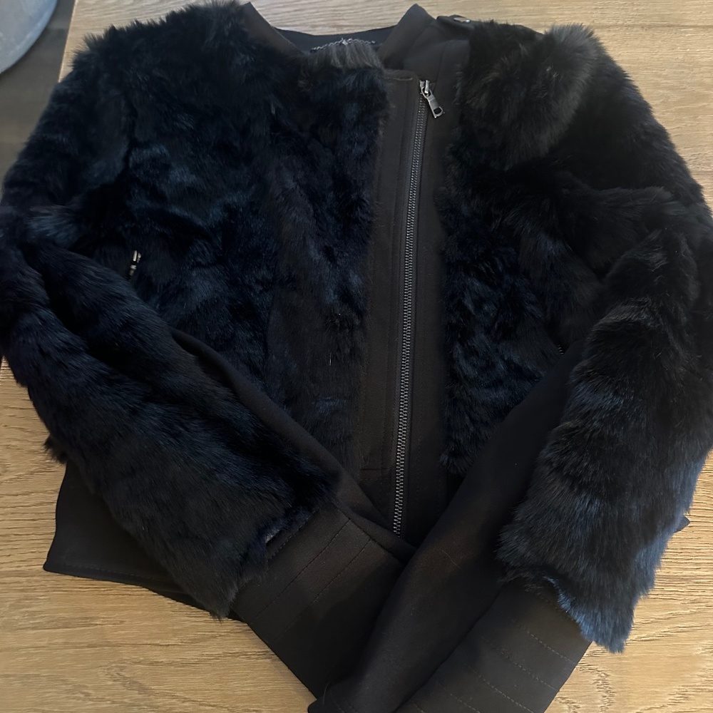 BCBG Max Azria Breton Faux Fur Jacket